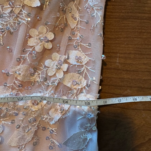 New | MAC DUGGAL
Pink Sheer Bustier Gown with Feather Straps | 10 | 20889 - Picture 6 of 8